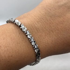 Vintage Sterling Silver bracelet with CZ.